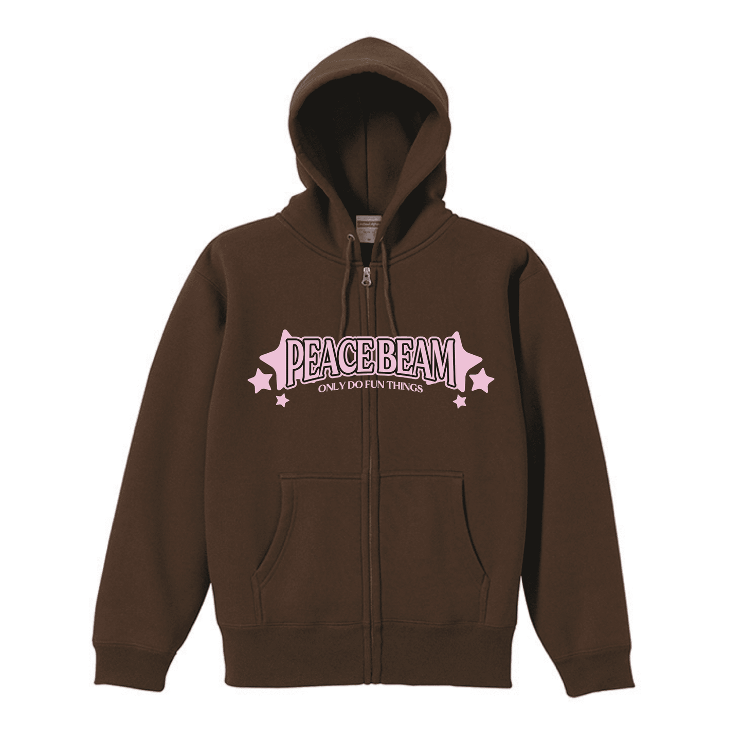 PeaceBeam Star Zip Hoodie / Brown